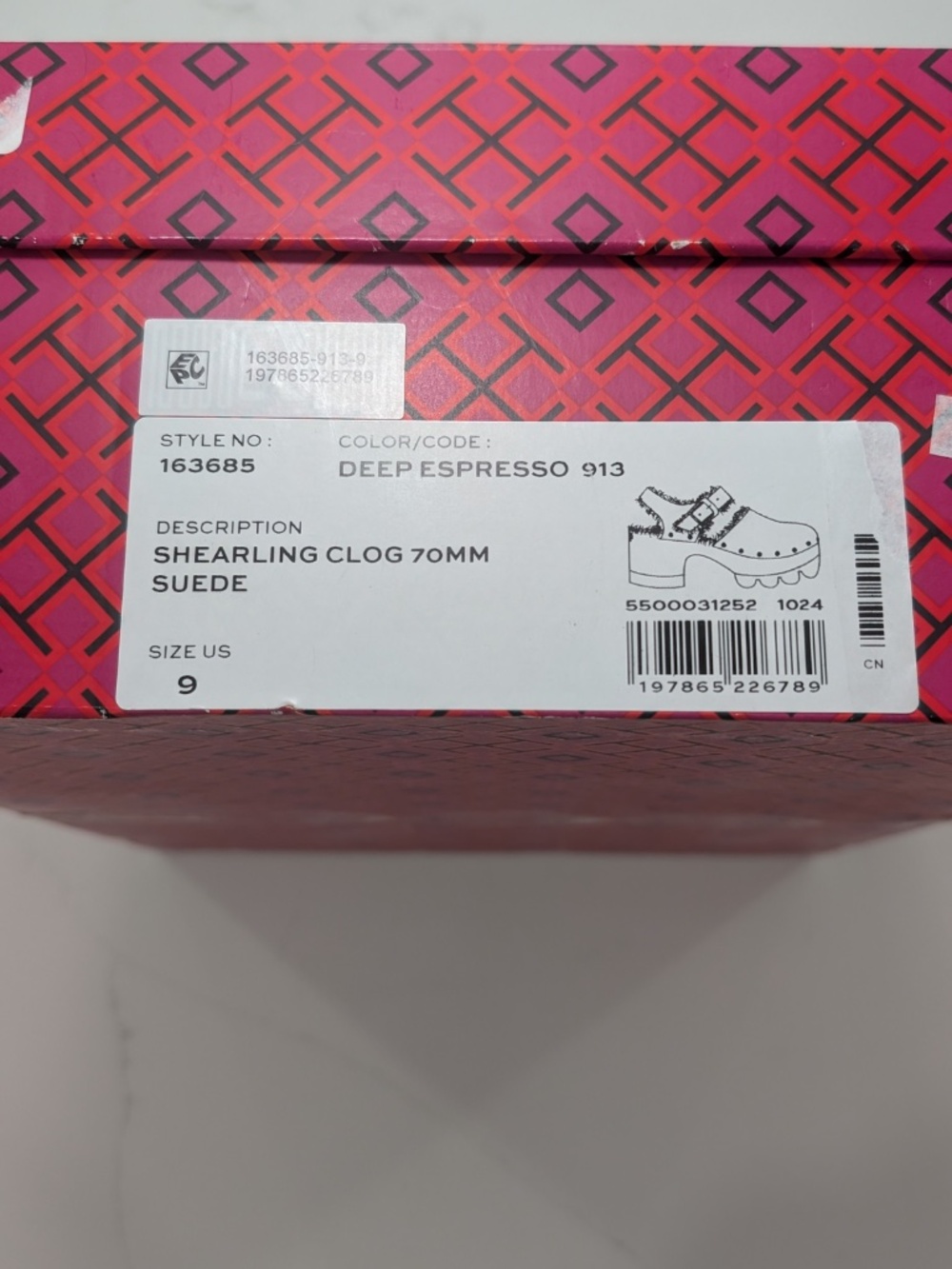 Tory Burch Shearling Lug Sole Clogs Suede Deep Espresso Brown Size 9 NIB 70mm - Picture 17 of 17